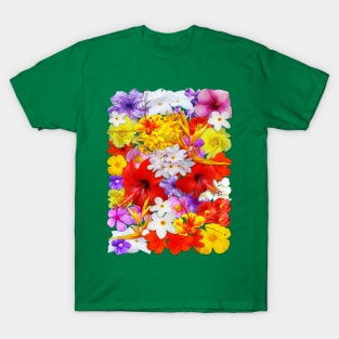 Exotic Flowers Colorful Explosion T-Shirt